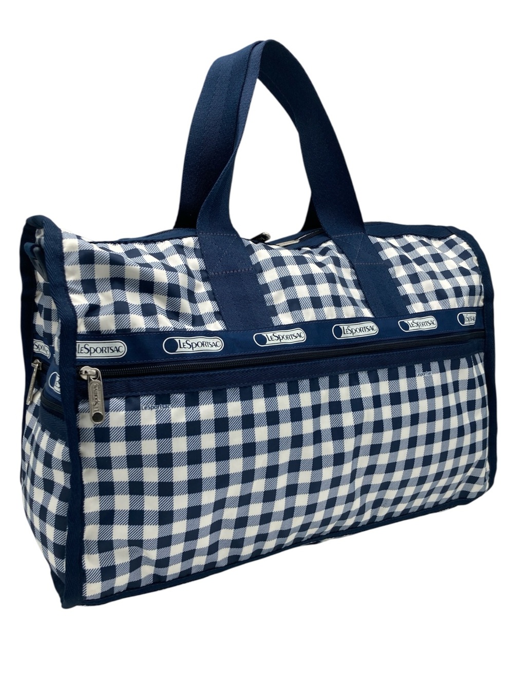 Lesportsac Gingham Plaid Print Travel Duffle Bag - No Strap